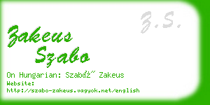 zakeus szabo business card